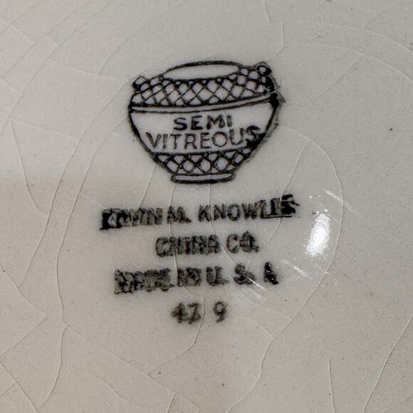 1939 Edwin Knowles-Blue Dawn Collection, Semi-Vitreous-Plates-10”- Set of 4 - Picture 9 of 10